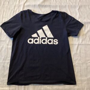 Adidas Dark Blue Tee with White Logo